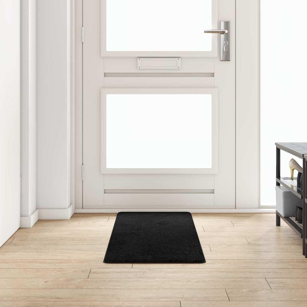 Tapis de couloir facile d'entretien en polypropylène noir moderne