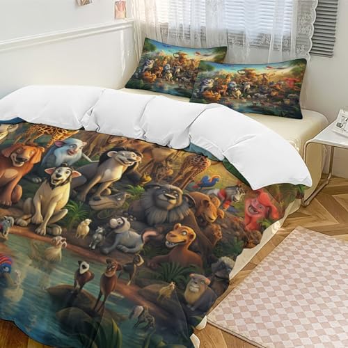 Housse de couette microfibre king size thème animaux de qualité supérieure - 3