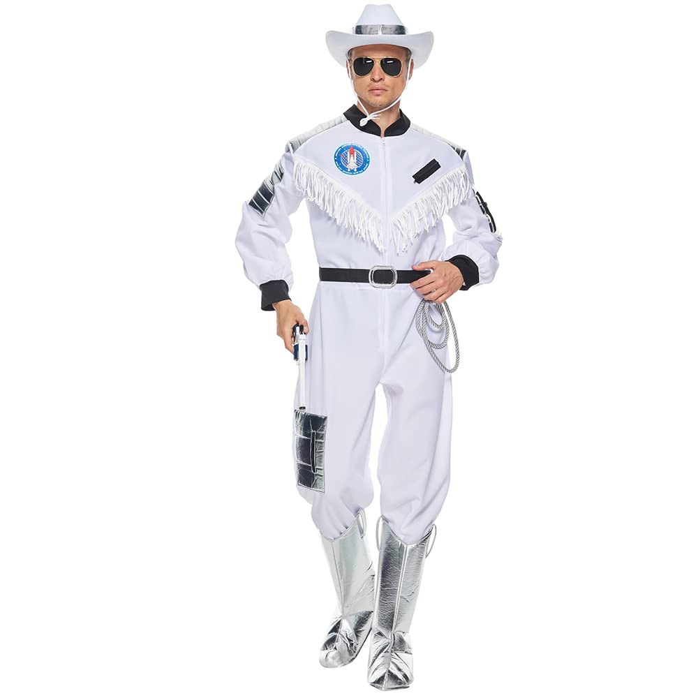 Photo 1 of EraSpooky Men's Space Cowboy Costume Adult Astronaut Cosplay Jumpsuit Large