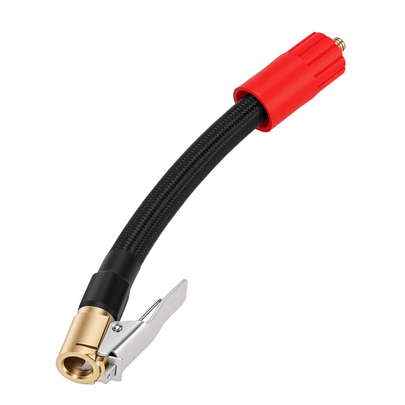 Tbest Rura Przedłużająca do Pompowania Opon Uchwyt Pneumatyczny Wąż Przedłużający do Napełniania Szybkozłącze Przewód Powietrza 16 Cm M6 Gwint Zewnętrzny Szczelne Samochodów