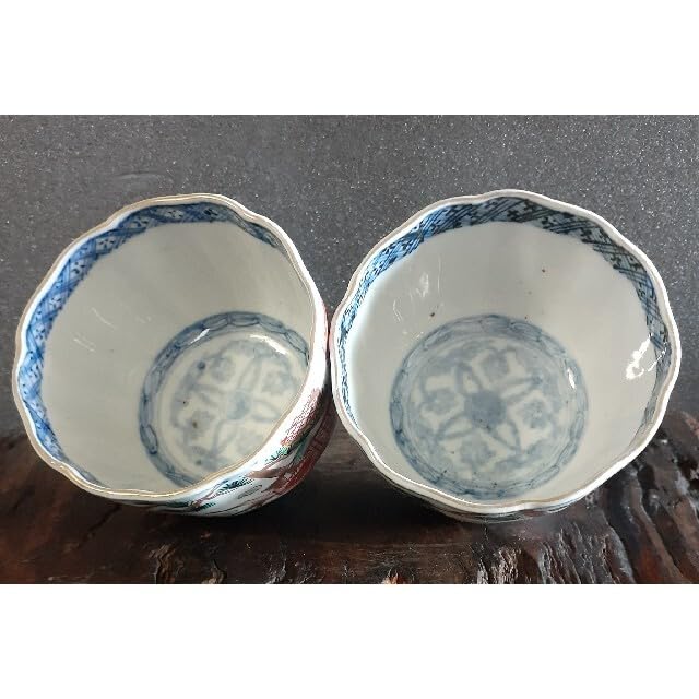 Amazon.co.jp: 江戸時代末期明治 古伊万里 錦手 金彩色絵 松鶴図