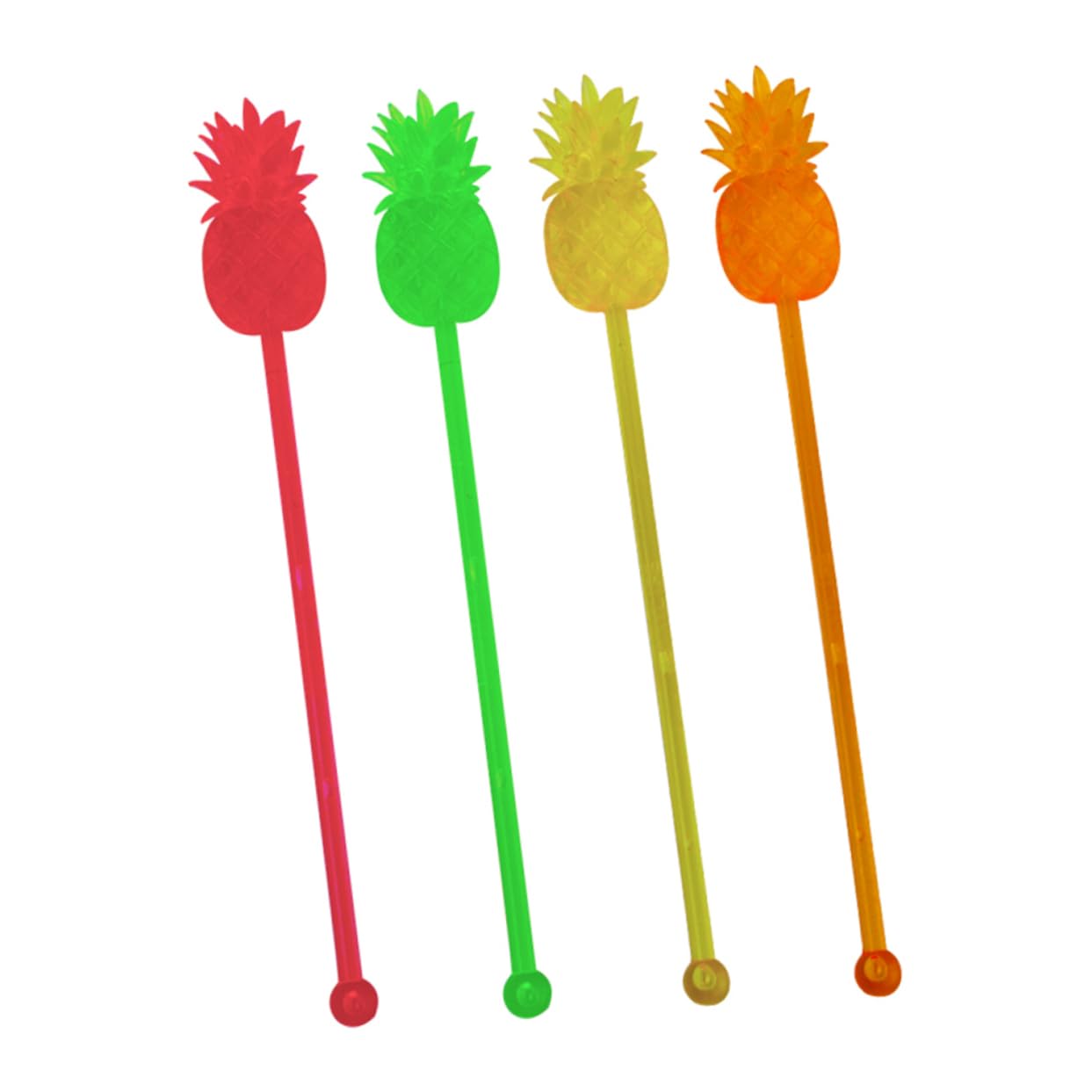 Ciieeo Pineapple Decorated Drink Swizzle Sticks 20 Flexible Stirrer Mixers for Bars