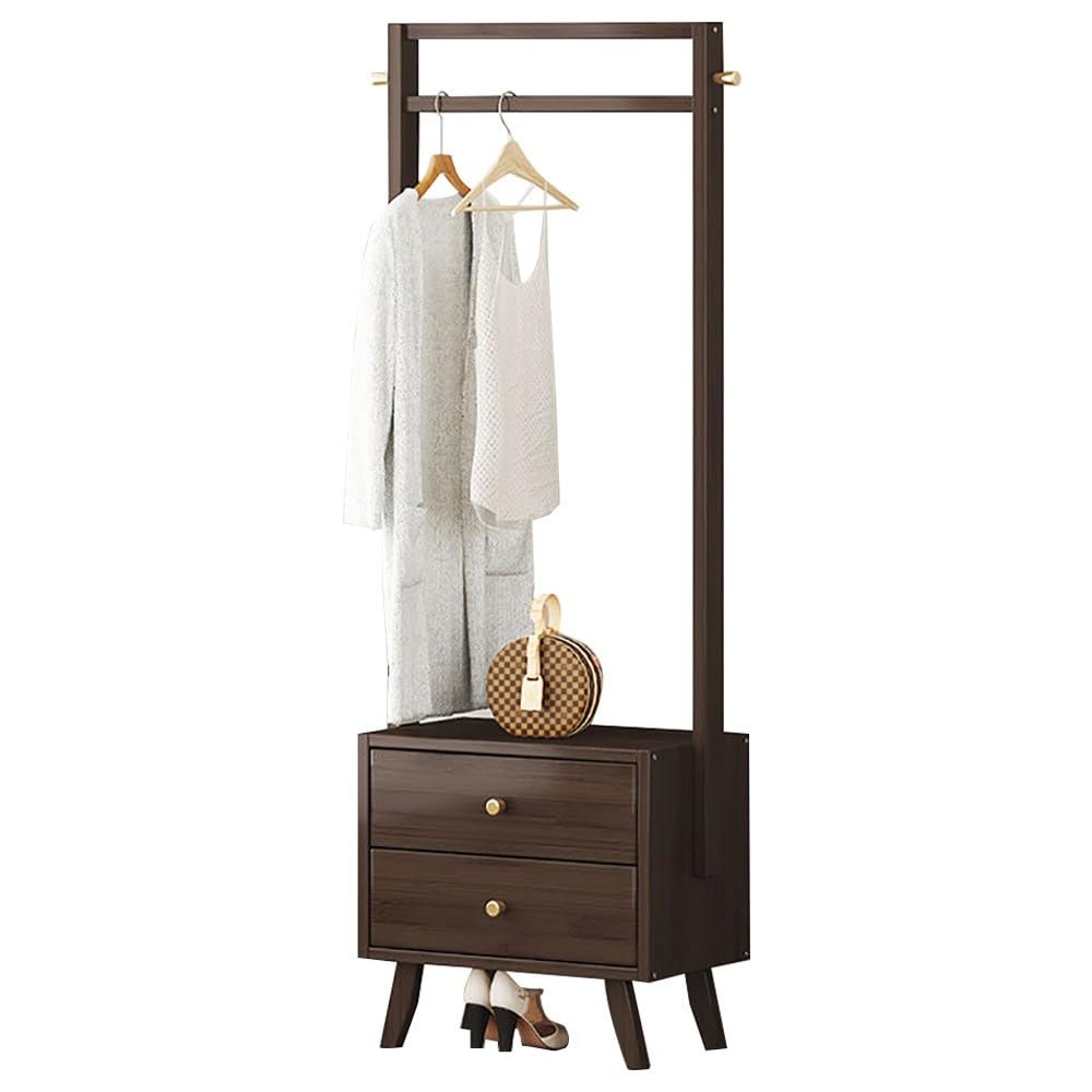 Porte-manteau En Bois Massif 150 Cm De Haut - Style Industriel, Charge Max 80 Kg, Avec Crochets Et Tringle