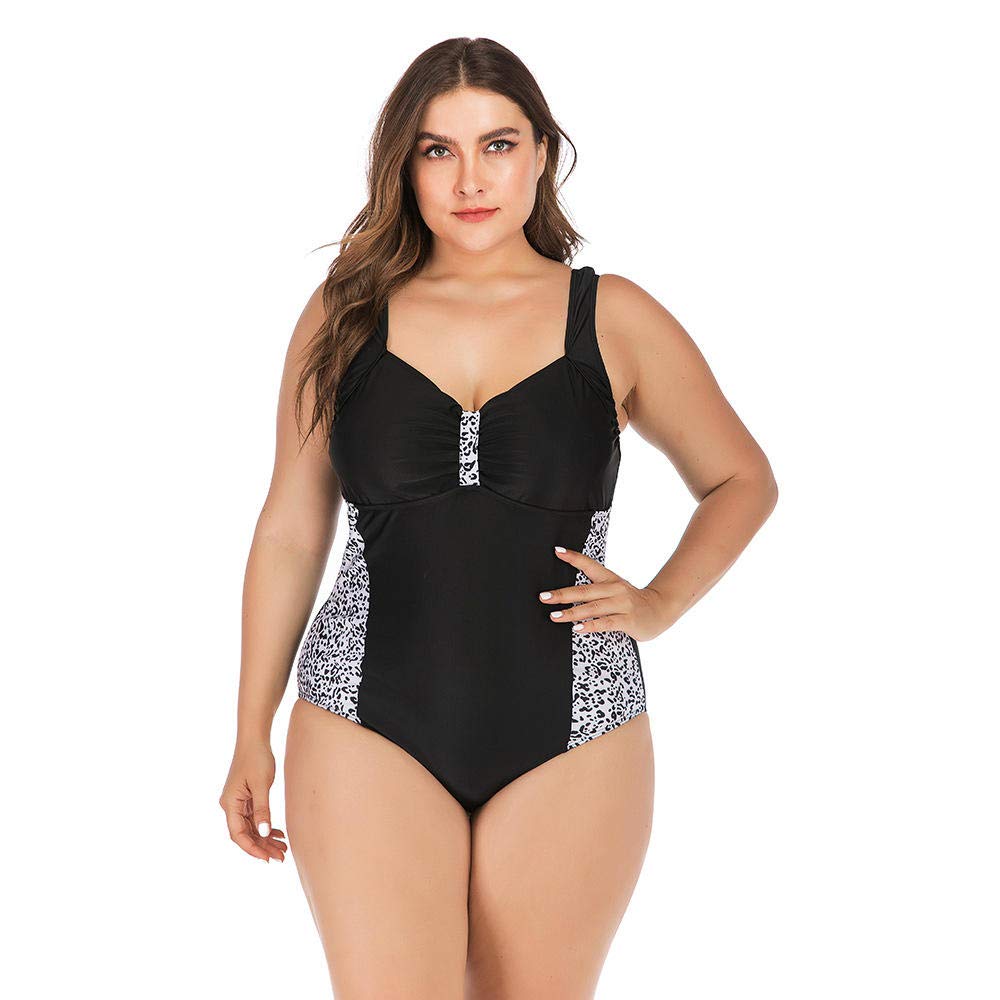 Damen Badeanzüge Damen Badeanzüge Mädchen Strand Bademode Geraffter Badeanzug mit offenem Rücken Damen Sexy Multicolor Plus Size Einteiliger Bikini (Color : C, Size : 4XL.)
