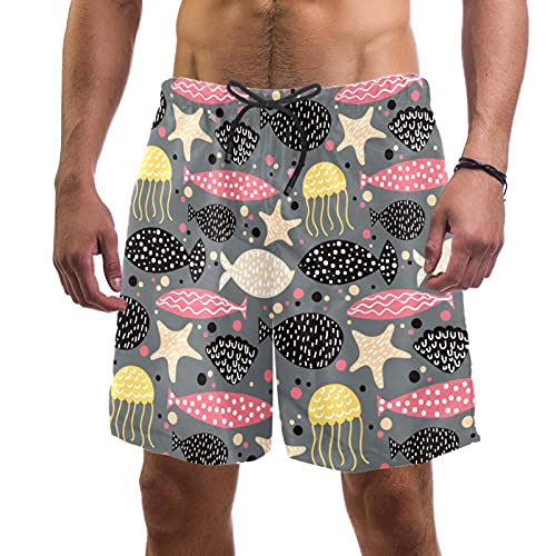 Short de bain pour homme avec doublure maille XL anti-irritation maillot multicolore