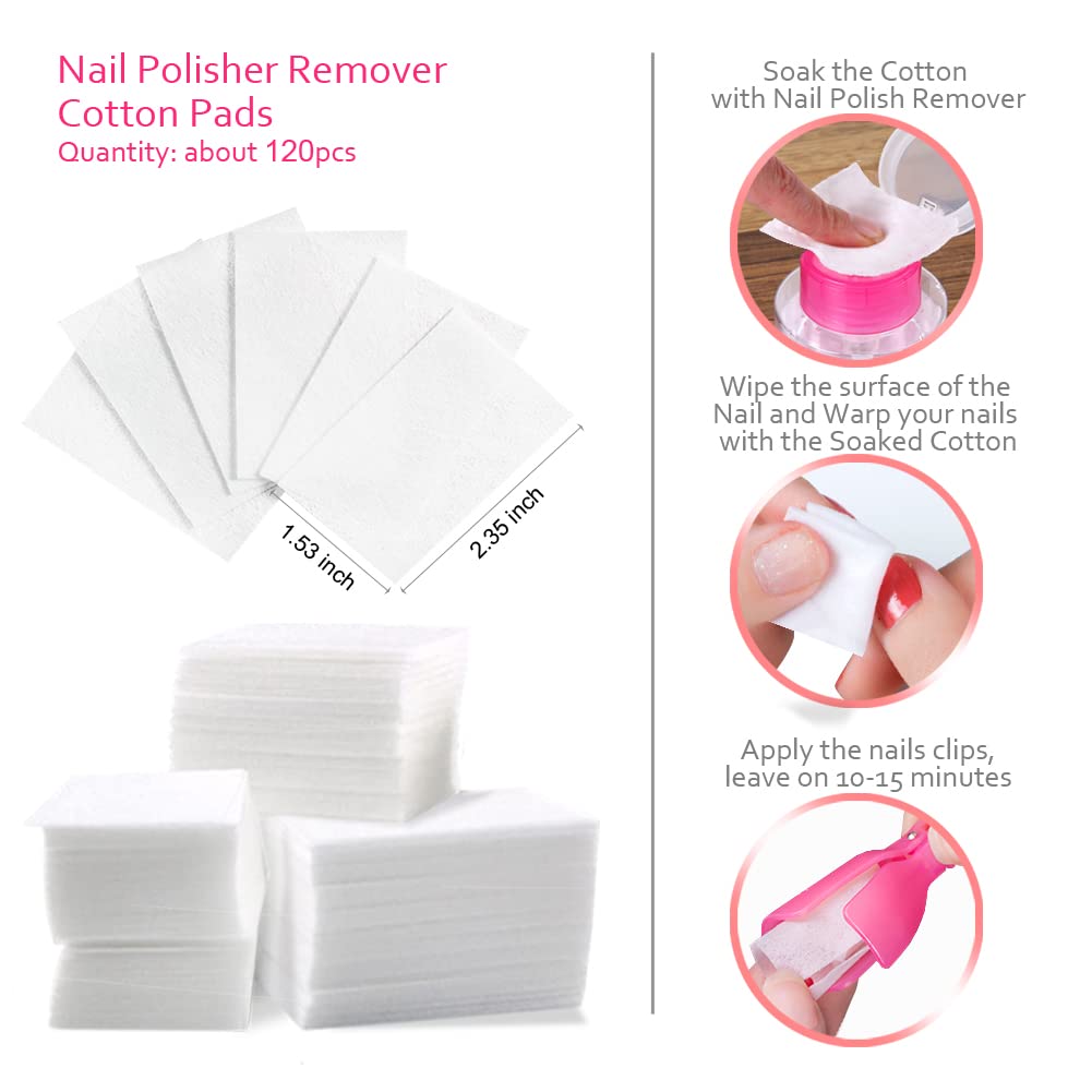 Kit de herramientas de removedor de esmalte de uñas de gel de acetona acrílico conjuntos de herramientas, con clips de uñas, toallitas, cortador, bomba, lima de brillo de búfer de uñas, cepillo