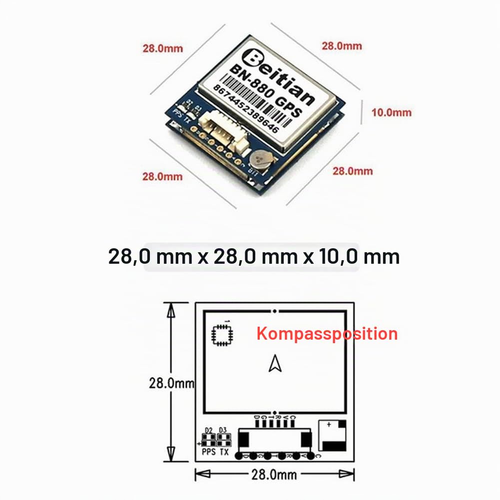 BN-880 GPS-Modul Mit HMC5883 Kompass Und Aktiver Antenne - Unterstützung Für Glonass Beidou Auto Navigation - Kompatibel Mit Arduino Raspberry Pi Aircraft Pixhawk APM Flight Controller