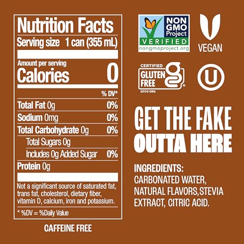 Image of Zevia Zero Sugar Soda, Creamy Root Beer, 12 oz Cans (24-Pack) - Naturally Sweetened, Non-GMO Project Verified, Gluten-Free, Vegan