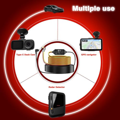Câble triple pour dash cam Type C fil direct alimentation de dashboard - 7