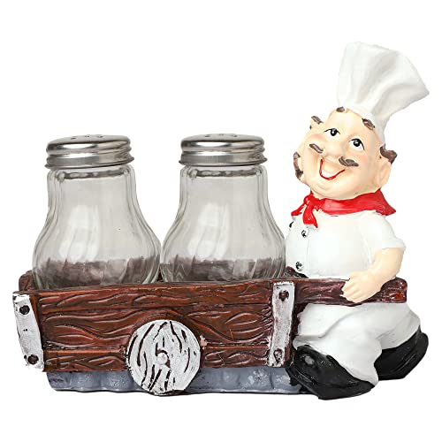 33% OFF on NYRWANA DELIVERING SMILES IN INIDA Chef Pierre Glass Salt and Pepper Shaker Set with Decorative Display Stand Table Centerpiece Figurine 33% OFF on NYRWANA DELIVERING SMILES IN INIDA Chef Pierre Glass Salt and Pepper Shaker Set with Decorative Display Stand Table Centerpiece Figurine