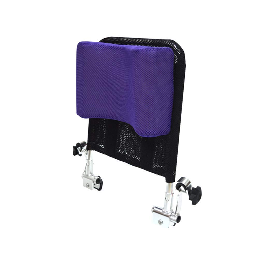 MU Wheelchair Headrest Neck Support Head Padding Adjustable Height and Angle & Portable for Adults Travel Wheelchair (Seat Width16-20") Accessories,Purple