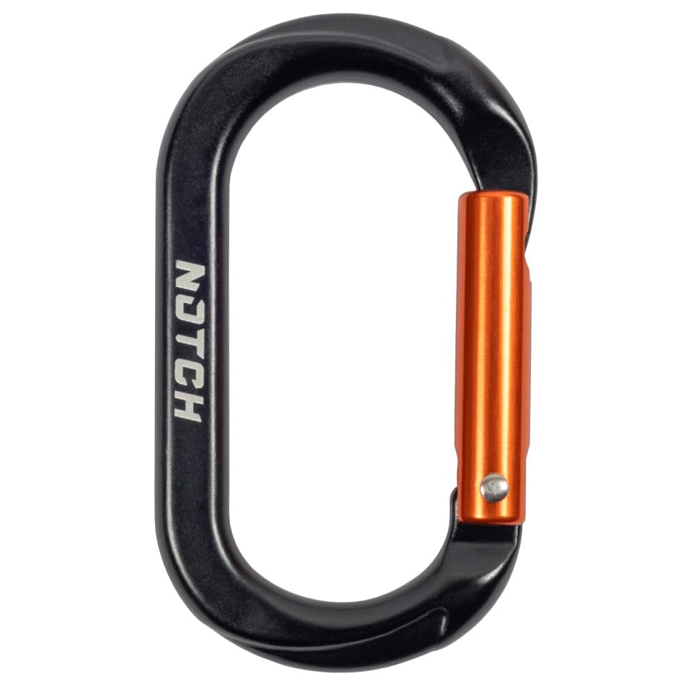 Notch Micro Carabiner Standard Lock Gate - Versatile Tool for Arborists & SRS Climbing, Gate Opening: 0.5”, Height: 2.3”, Tensile Strength: 900 lbs. Weight: 0.49 oz (99380)