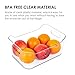 Vtopmart Refrigerator Organizer Bins 4 Pack - Clear Small Plastic Food Organizer with Handle for Fridge, Freezer, Cabinet, Kitchen Pantry Organization and Storage, BPA Free, 9.5