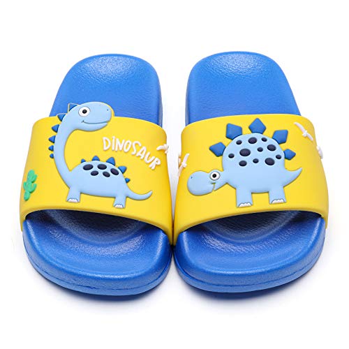 Image of MEMON Toddler Little Kids Dinosaur Beach /Pool /Shower Slides /Anti-Skid Home Bath Slippers /Cute Summer Outdoor Shoes for Girls and Boys