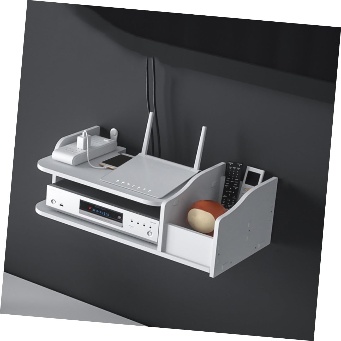 NUOBESTY Mensola Galleggiante Per Supporto Console Mensola Stb Box Supporto Router Montaggio A Parete Galleggiante