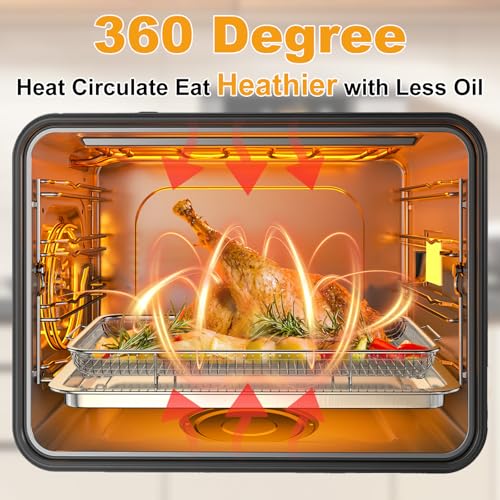 Image of Air Fryer Basket for Oven, 2 Pack Large Air Fryer Basket and Tray Stainless Steel Oven Air Fryer Accessories Pan Rack for Cooking Baking and Broiling, 18.7 inchx12.8 inch15.7 inchx11.8 inch