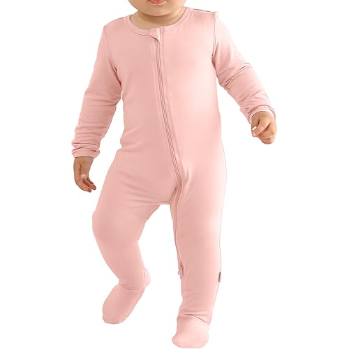 Long Sleeve Baby Footies Bamboo Rayon Romper Infant Double Zipper One-Piece Clothes Boys Girls Outfits