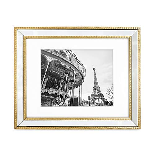 Buy Isaac Jacobs 11x14 (Matted 8x10) Gold Mirror Bead Picture Frame