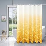 Xikaywnt Ombre Shower Curtains Fabric Water Resistant Bathroom Drapes with Moroccan, Yellow, 70 X 72 Inch