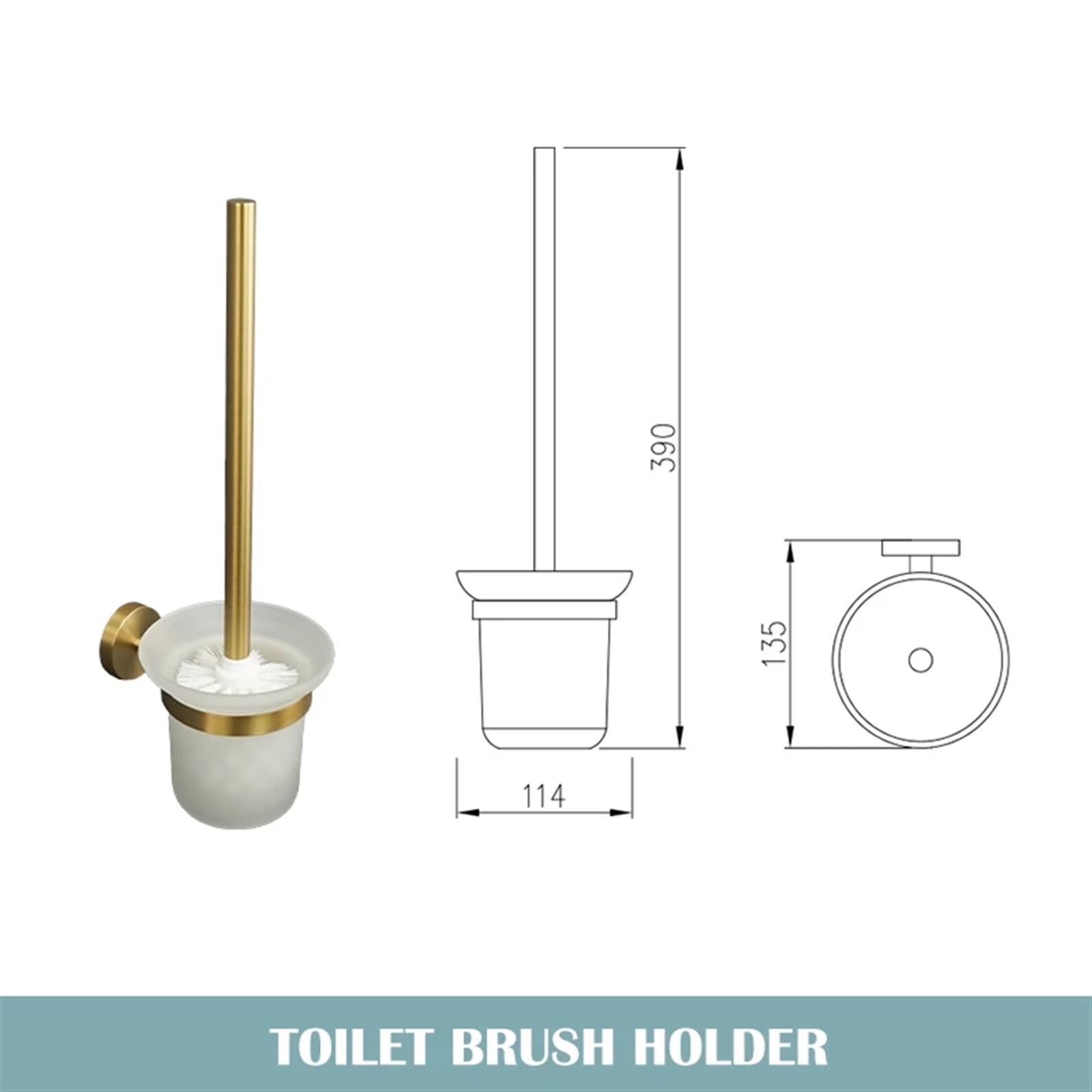 Porta Scottex Cucina Accessori da bagno in oro spazzolato Set di ferramenta Porta asciugamani carta accappatoio Portasapone Appendiabiti Mensola Scopino(Toilet Brush Holder)