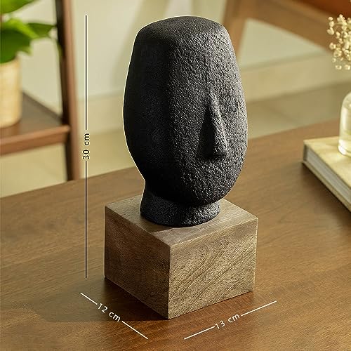 Image of Ellementry Firm Face Ecomix Sculpture 30 cm Tall, Home Decor Showpiece Figurine for Living Room & Office, Modern Asthetic Tabletop Decorative Accent, Unique Gift Item for Shelf Decoration