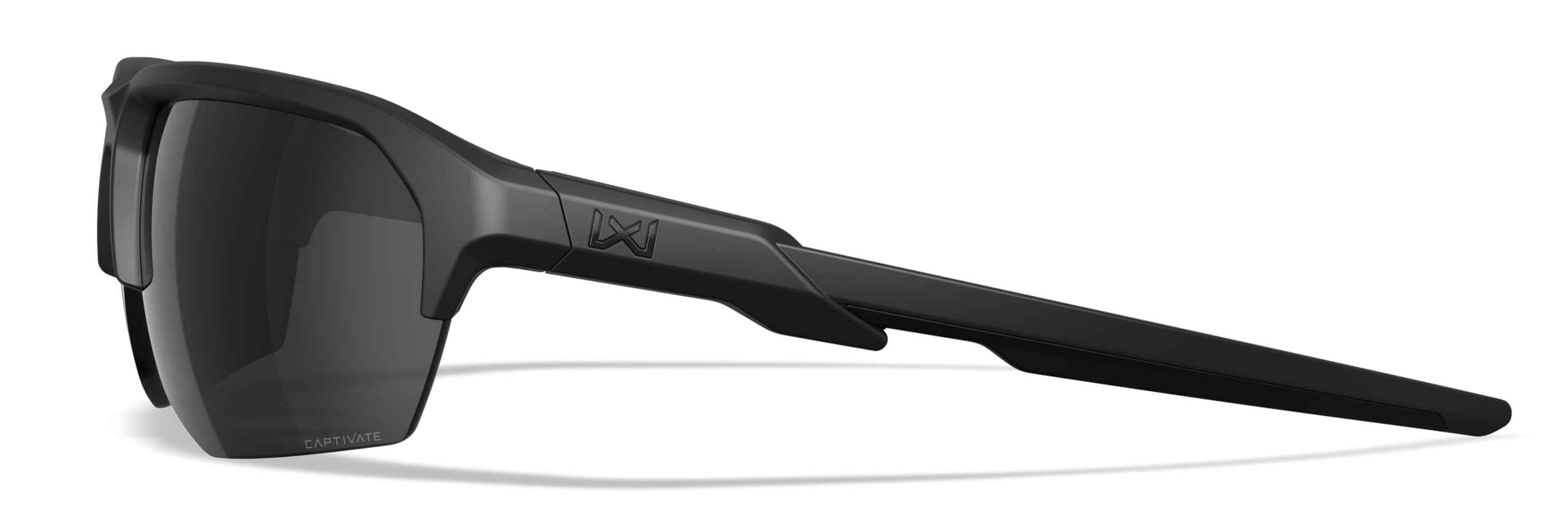 Wiley X JAKL - Gafas de sol balísticas, gafas de seguridad para hombres y mujeres, protección ocular UV para disparar y al aire libre (marco negro mate con lentes grises no polarizados CAPTIVATE™)