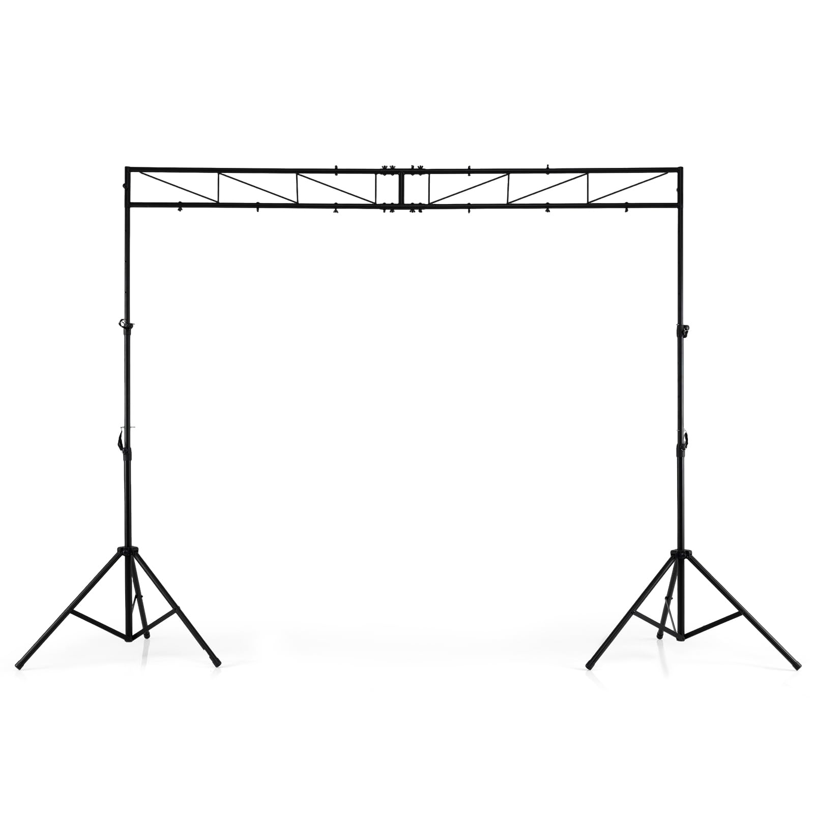 HOMASIS 360 cm Beleuchtungsstativ, DJ-Lichtstativ aus Metall, DJ Licht Stativ höhenverstellbar 140-265cm, Lichtbrücke mit 2 abnehmbaren faltbaren Ständern, Lampenstativ für Bühne, Partys & Konzerte