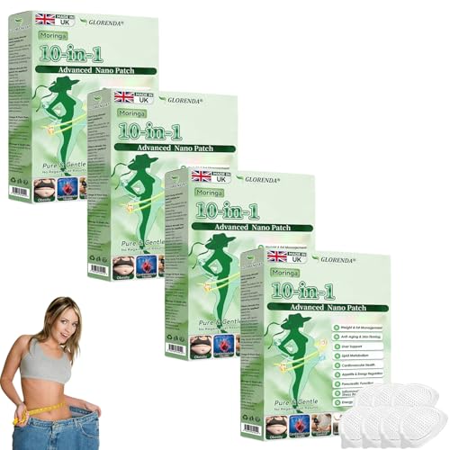 GLORENDA Moringa NAD+ 10-in-1 Advanced Nano Microneedle Patch 7Pcs/Pack Weight Patches GLORENDA Moringa Patches for Women & Men (4 Packs)