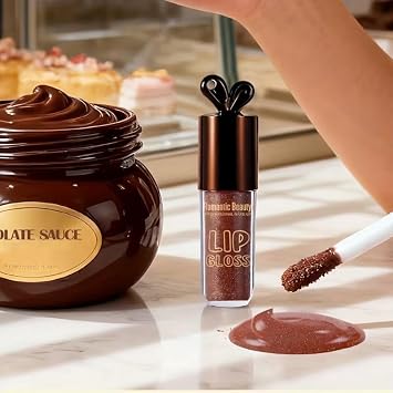 Lip Gloss, Moisturizing Lip Oil, Lip Balm 3-in-1 Chocolate Brown Lip Gloss - High Hydration, Intense Pigmentation, Long-Lasting Wear, Non-Sticky Formula, Perfect for Daily Wear, Parties