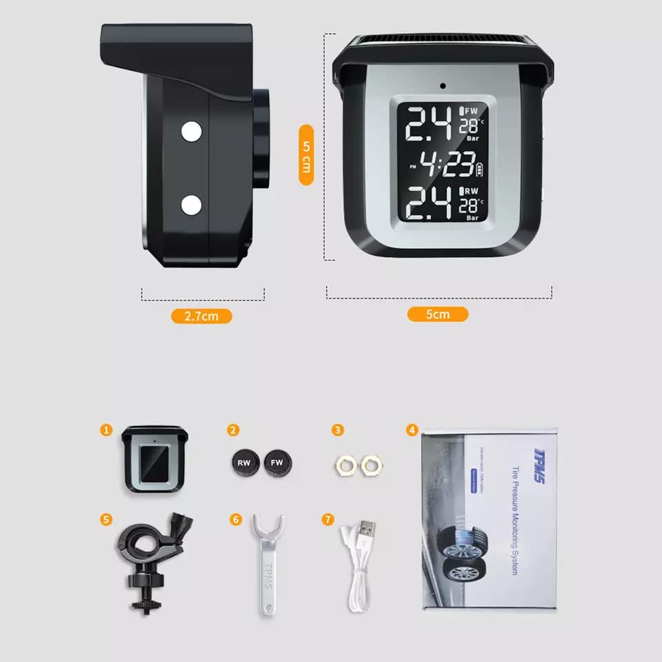 Image of XPR3SS Open Box Wireless Tire Pressure Monitoring System External Sensor Motorcycle TPMS for Motorbikes Pressure Alarm Pressure Sensor for Bike TPMS