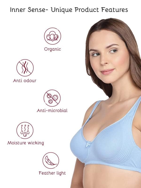 Image of Inner Sense Organic Cotton Bamboo Round Stitch Bra for Women I Non Padded, Wire Free, Double Layered Bra for Women I Full Coverage, Side Support Bra for Women