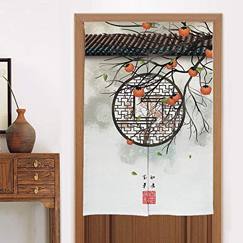 Myru Chinese Bedroom Partition Curtain Noren Japanese Curtain Doorway Half Curtain Feng Shui Door Curtain (Fruit,33 By 55 Inch) #TOP24