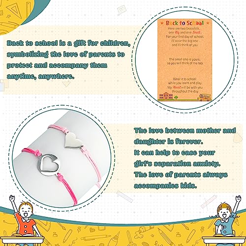 Back to School Supplies, Back to School Bracelet Mommy and Me, Prek Matching Wish Bracelets Set, Adjustable Bracelet for Boys Girls Gifts Stuff Bulk3