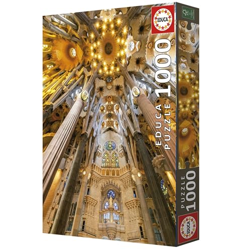 Educa Intérieur de la Sagrada Familia | Puzzle de 1000 pièces. Mesure Une Fois monté: 48 x 68 cm. Comprend Fix Puzzle Tail pour 'accrocher Une Fois 'assemblage terminé. + 19614 - vue 6