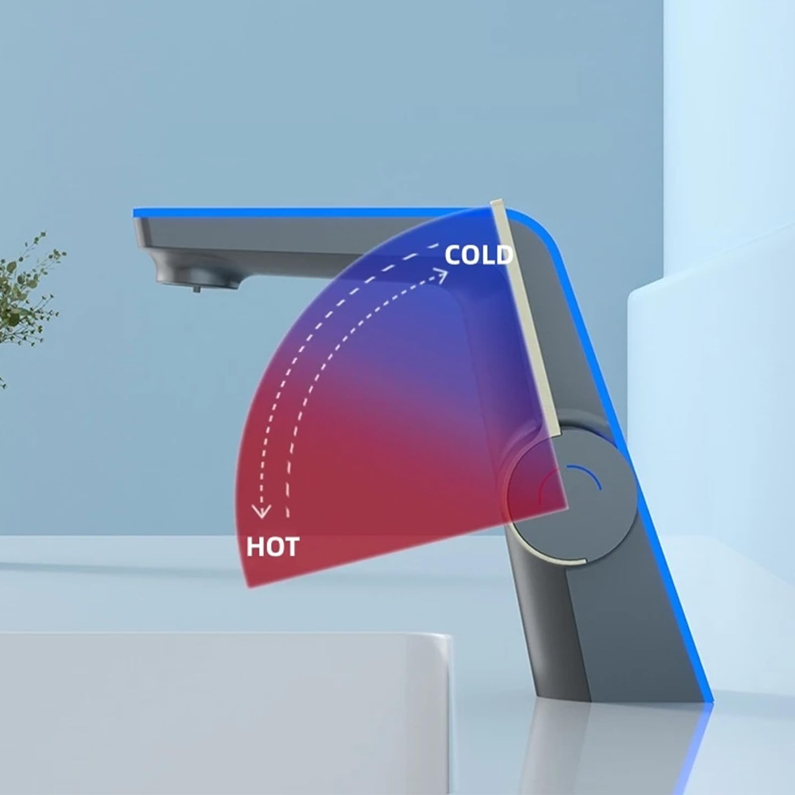 Wyświetlacz temperatury LED Bateria łazienkowa z pojedynczym uchwytem 2 tryby Umywalka Cyfrowe światło otoczenia Bateria mieszająca do zlewu (szczotkowane złoto)