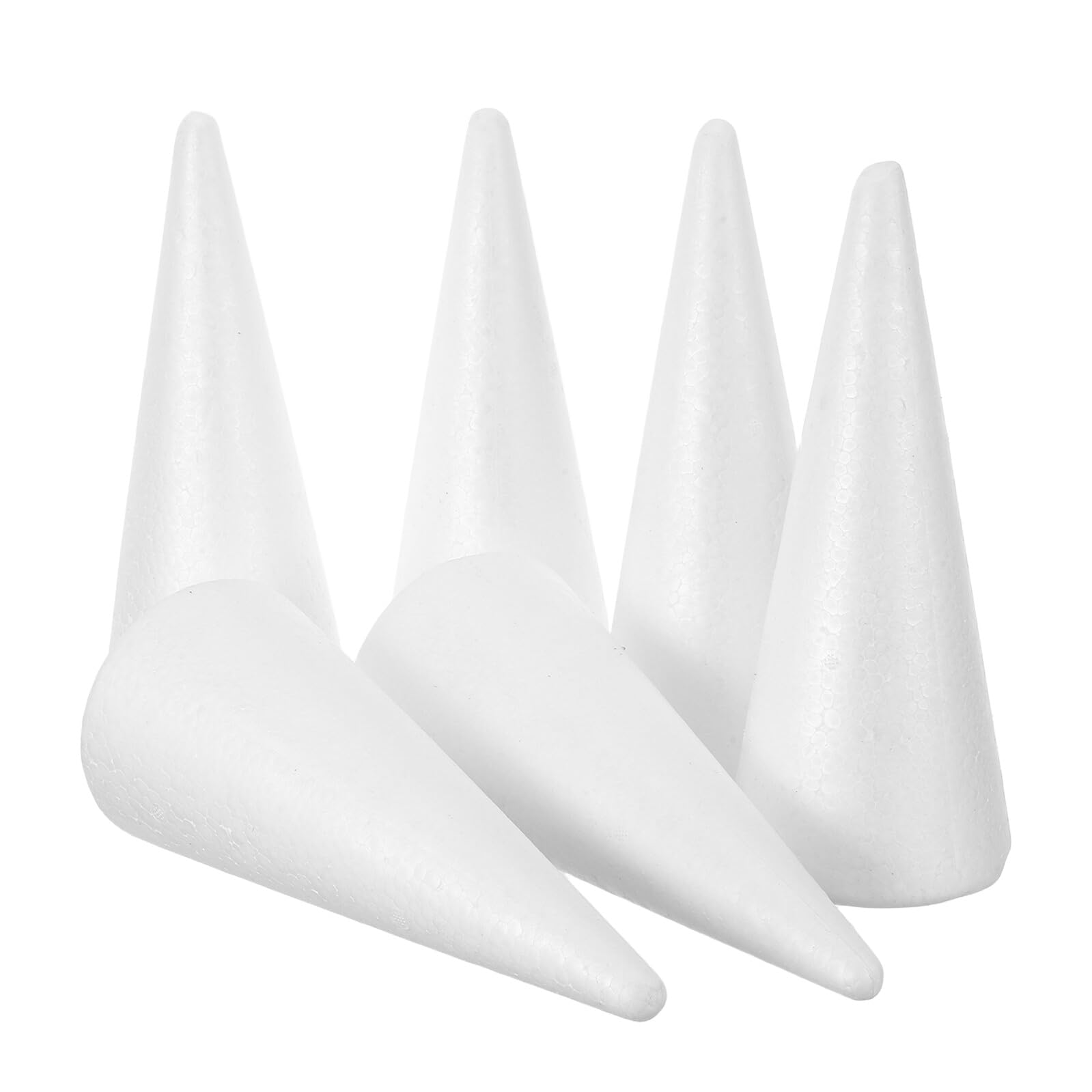 POPETPOP 6 Coni in Polistirolo Espanso 25 Cm per Decorazioni Natalizie, Lavoretti Artigianali e Centrotavola, Forme di Cono per Addobbi Fai da Te e Allestimenti Festa e Matrimonio
