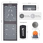 Extra Long Yoga Acupressure Mat Set,Massage Acupuncture Mat Large,Magnetic Mat Acupressure Body mat and Pillow for Neck Back Pain Relief(Grey) - Image 2
