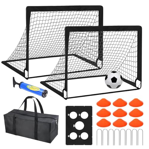 Portería De Fútbol: 47 Pulgadas, Red De Fútbol, ​​equipo De Fútbols, ​​equipo De Entrenamiento | Marco Duradero De Fibra De Vidrio De 7 Mm, Diseño De Configuración Rápida, Para Patio De Juegos, Cancha
