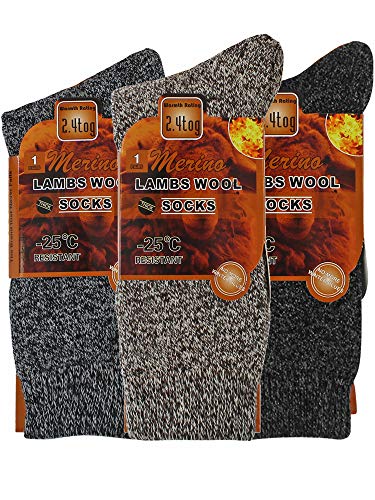 Mens 3-Pack Lambs Wool Mega Thermal Work Socks