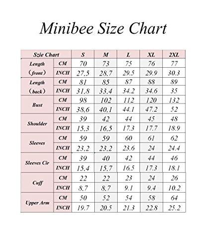 Minibee Women's Casual Cotton Linen Blouse High Low Shirt Long Sleeve Tops (M, Coffee)