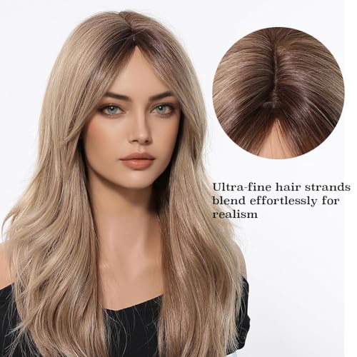 Image of Ash Blonde Wavy Wigs Human Hair for Women, Lace Front Shoulder-Length Bob, Natural-Looking, Heat-Resistant, Lightweight, Ideal for Daily Wear (Ash Brown, 20 Inch)