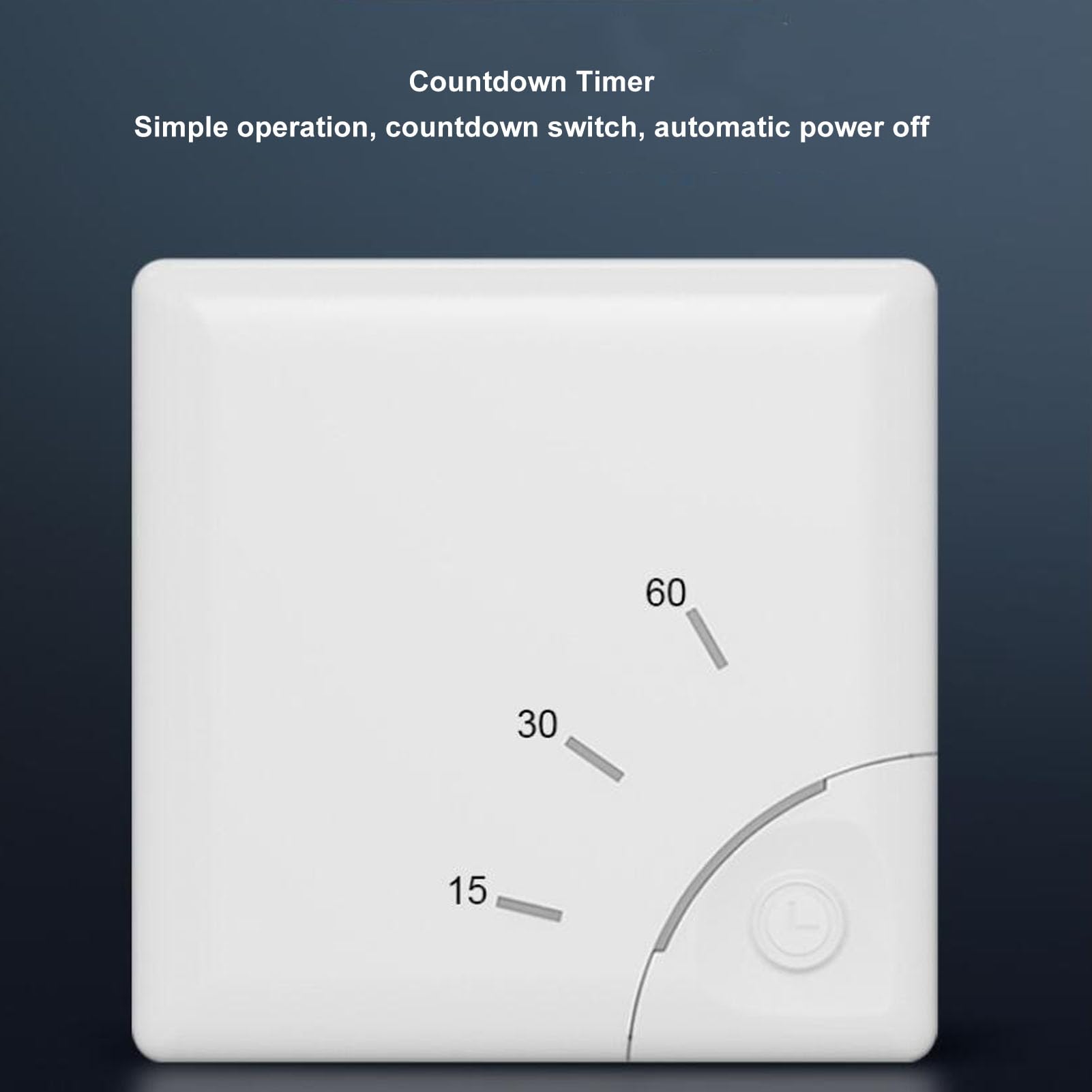 Minuterie Murale Interrupteur, Compte à Rebours 15/30/60 Minutes, Économie d'Énergie avec Alimentation 100-265V, pour Ventilateur, Éclairage et Appareils Électroménagers