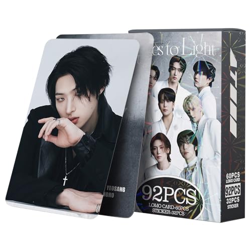 BirthZan Ateez Merch Ateez Photocards 60 Stück fotokarten mit 32 stück aufkleber Lomo Karten Kpop photocards Geburtstagsgeschenk für Fans