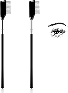 Metal Eyelash Comb,2 Pack Metal Eyelash Brush Eyelash Separator Tool Eyebrow Brush Grooming Eyelash Separator Grooming Brushes with Metal Teeth Eye Makeup Brush Tool for Women