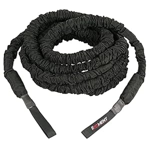 EFITMENT High Performance Extra Thick Elastic Battle Rope – Up to 60lbs of Resistance, Stretchy Fitness Rope for Endurance Strength, Crossfit, Cardio Workout Rope for Extreme Exercise – 30ft