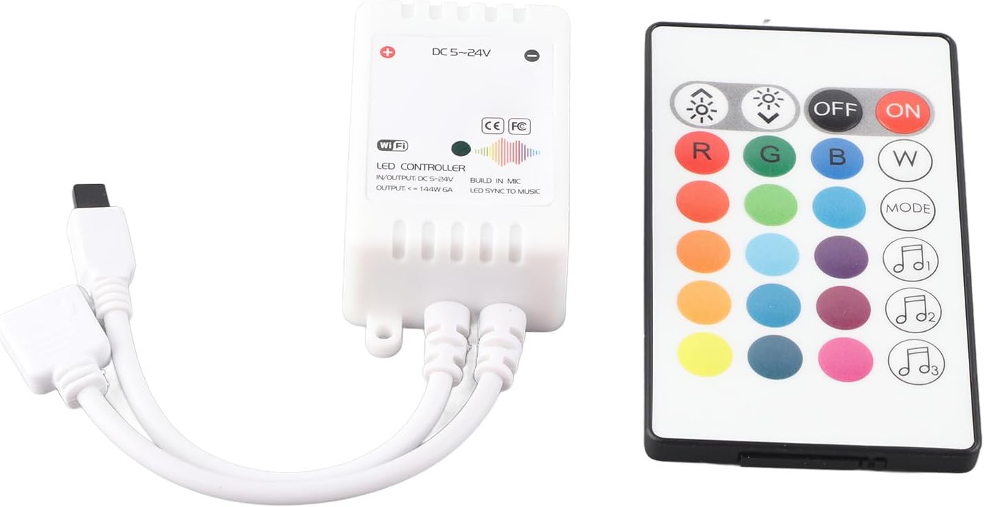 Multifunctional LED Light Controller, RGB Smart Control with 12 Colors and 4 Modes for Home and KTV Use (3 Way)