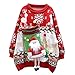TinFrey Brutto Maglione Natalizio per Donna con Calza di Natale Tasca Bambola Felpa Oversize Pullover Lavorato a Maglia Girocollo Camicie a Maniche Lunghe