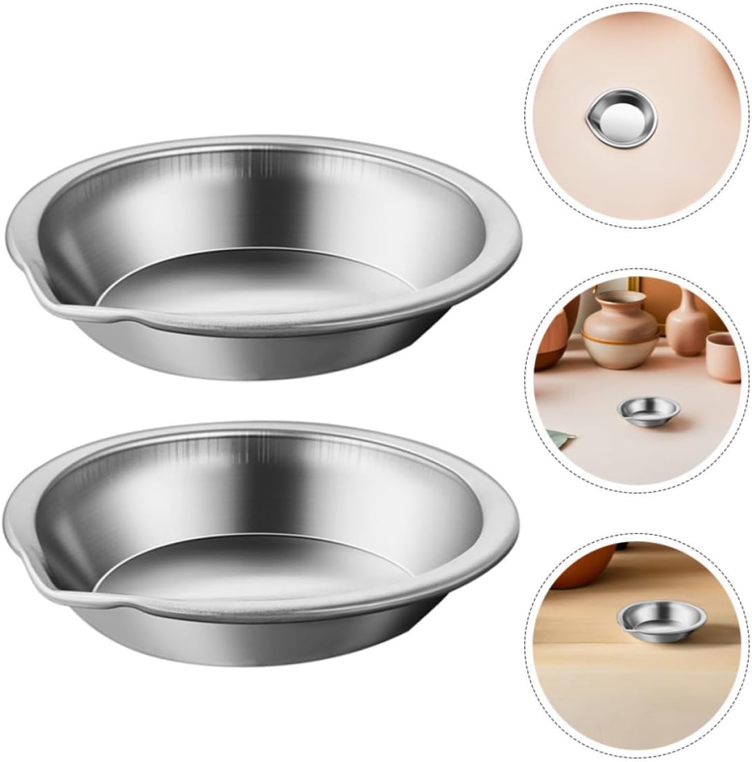 VILLCASE 16pcs Stainless Steel Painting Palette Tray for Artists and Hobbyists, Sturdy Metal Paint Mixing Tray with Versatile Application and Easy Pour Design, for Studio Work and Outdoor