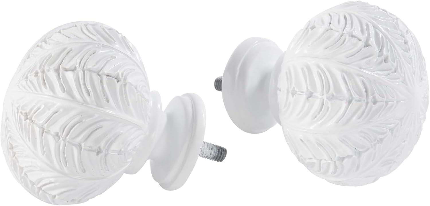 WHITE Double Curtain Rods,WL.Rocaille 1 Inch Curtain Rods 72 to 144 Inches,Window Telescoping Dual Curtain Rod Set with End Cap,Adjustable Decorative White Curtain Rods for Bedroom,living Room