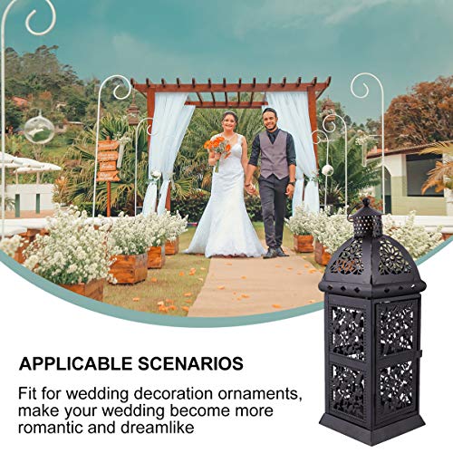 Mobestech Lanterna Decorativa de Ferro Retro Lanterna de Vela PortÃ¡til Luz Do Vento Suporte de Vela